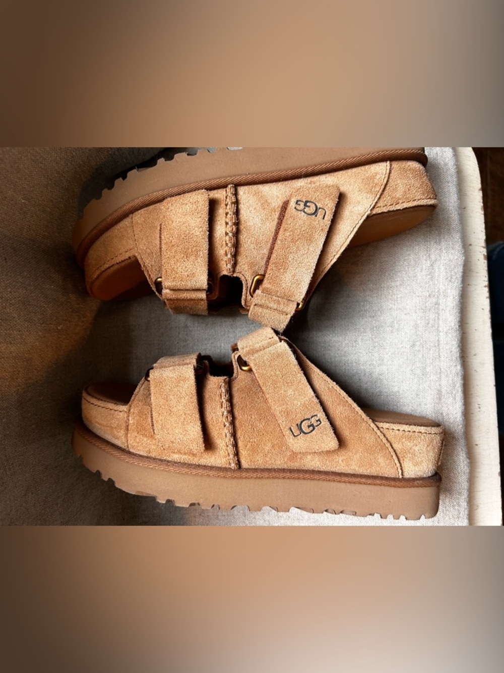 UGG Goldenstar Hi Slide sandal in chestnut. Like new in box. - Picture 5 of 11
